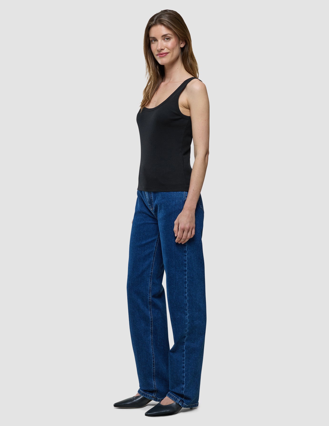 Rib Tank Top Black
